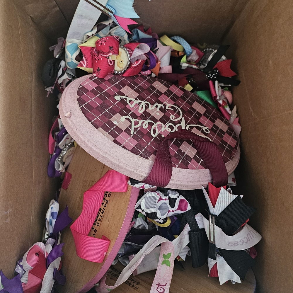 Pink Plaid Girls Bow Lot